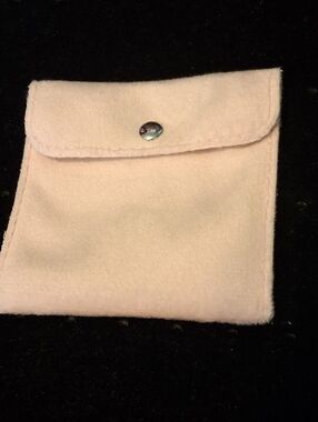 Soft Pink Snap Closure Felt Jewelry Pouch